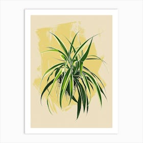 Spider Plant Minimalist Illustration 5 Art Print