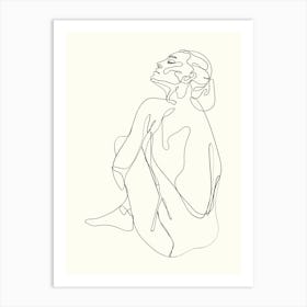 Single Line Drawing Monoline Hand Drawing Aesthetic Illustration 4 Art Print