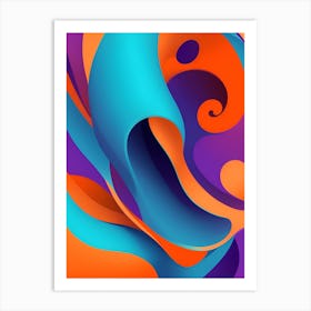 Abstract Colorful Waves Vertical Composition 77 Art Print