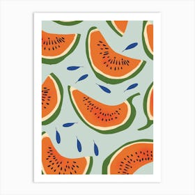 Watermelon Pattern Illustration Art Print