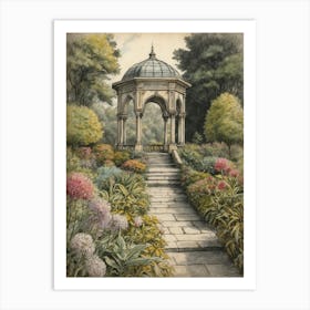 Gazebo In The Garden 1 Art Print