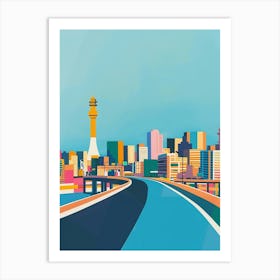 Osaka Japan 3 Colourful Illustration Art Print