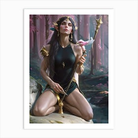 Elf in the woods Art Print