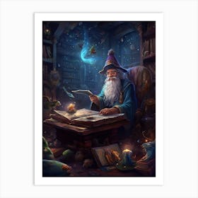 Wizard Reading A Book 1 Art Print