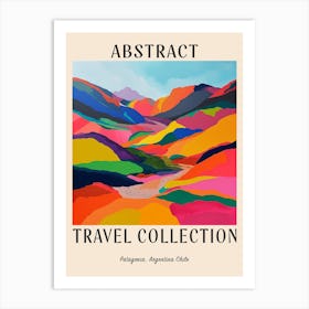 Abstract Travel Collection Poster Patagonia Argentina Chile 4 Art Print