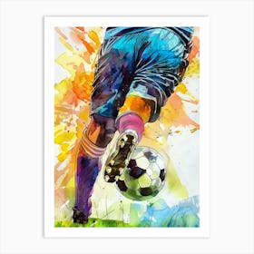 Football Player Watercolor Art (6) Art Print