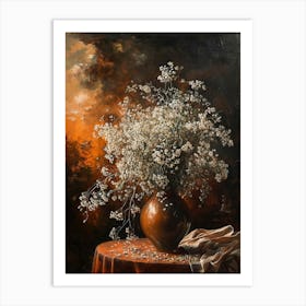 Baroque Floral Still Life Gypsophila 4 Art Print