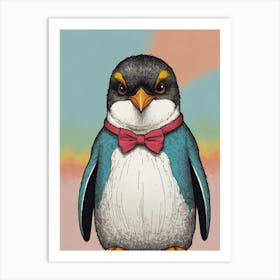 Penguin With Bow Tie 1 Art Print