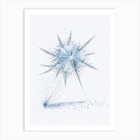 Diamond Dust, Snowflakes, Pencil Illustration 1 Art Print