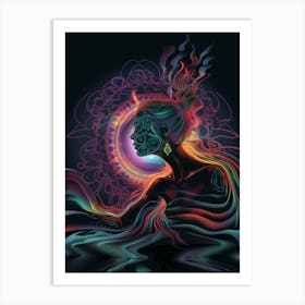 Trippy, futuristic, artwork print, "Monumental Moment" Art Print