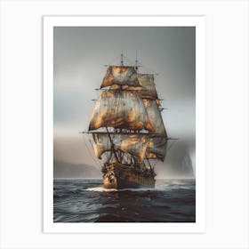 Sailing Ship In The Ocean Art Print