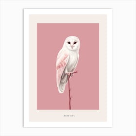 Minimalist Barn Owl 1 Bird Poster Art Print