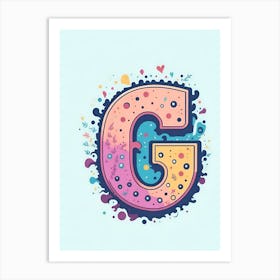 Colorful Letter G Illustration 12 Art Print