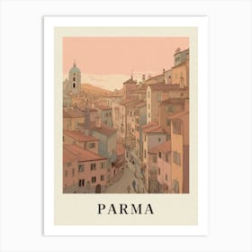 Parma Vintage Pink Italy Poster Art Print