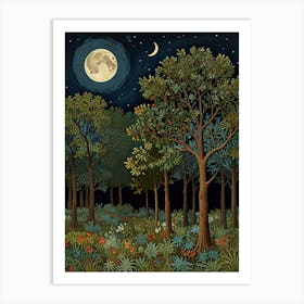 William Morris Moonlight Forest 4 Affiche