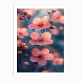 Cherry Blossoms Wallpaper 1 Art Print