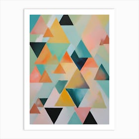 Abstract Mid-century Vintage Triangles 3 Art Print