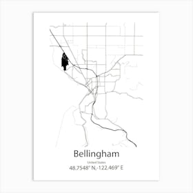 Bellingham,United States Minimalist Map Art Print