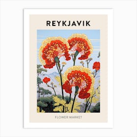 Reykjavik Iceland Botanical Flower Market Poster Art Print