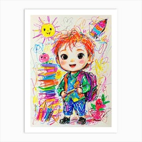 School Boy Art Print