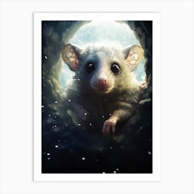 Liquid Otherworldly Climbing Possum Cuddly Arrogant 1 Art Print