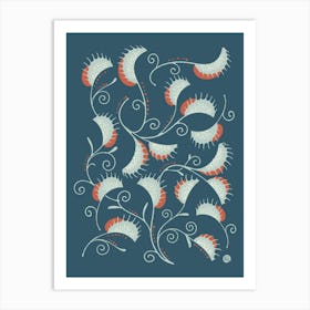 Graceful Flytrap Tango [navy] Art Print