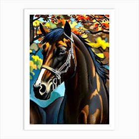 Horses In Autumn Art Print