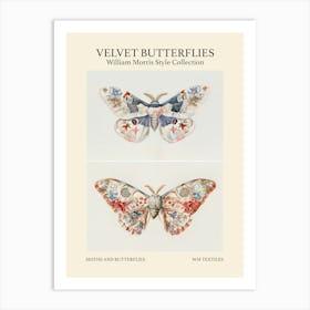 Velvet Butterflies Collection Moths And Butterflies William Morris Style 6 Art Print