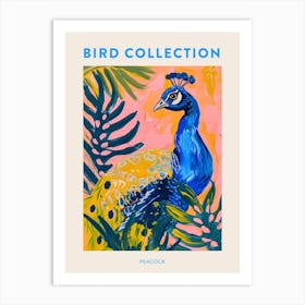 Colourful Tropical Peacock Painting 4 Poster Art Print
