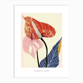 Colourful Flower Illustration Poster Flamingo Flower 1 Art Print