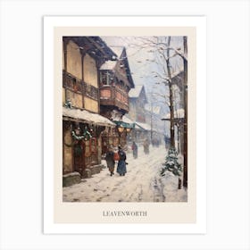 Vintage Winter Painting Poster Leavenworth Washington Art Print