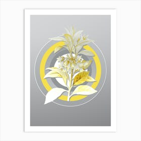 Botanical Chinese New Year Flower in Yellow and Gray Gradient n.138 Art Print