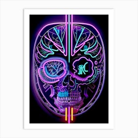 Neon Skull 10 Art Print