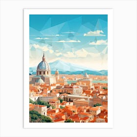 Rome, Italy, Geometric Illustration 1 Art Print