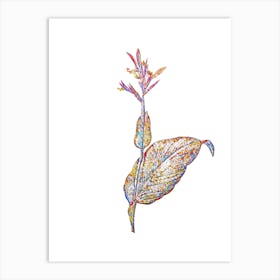 Stained Glass Indian Shot Mosaic Botanical Illustration on White n.0167 Art Print