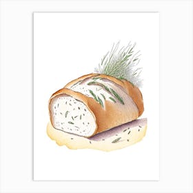 Thyme Bread Bakery Product Quentin Blake Illustration Art Print