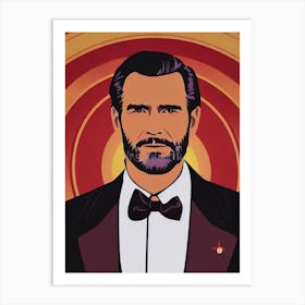 Charlton Heston Illustration Movies Art Print