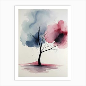 Watercolor Tree Painting Art Print