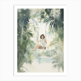 Girl On Swing Art Print