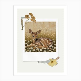 Scrapbook Fawn Fairycore Painting 2 Art Print