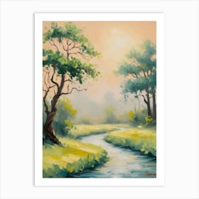 Stream And Trees Art Print