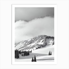 Snowbird, Usa Black And White Skiing Poster Art Print