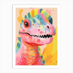 Colourful Dinosaur Aucasaurus 1 Art Print