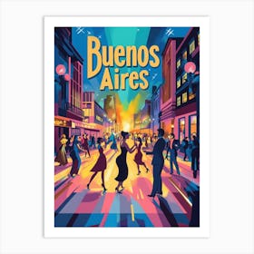 Aihrgdesign A 1970s Inspired Travel Poster For Buenos Aires 1 Art Print