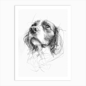 Cocker Spaniel Dog Charcoal Line 1 Art Print