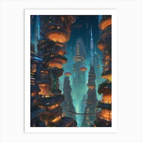 Futuristic City 6 Art Print