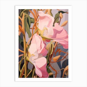 Sweet Pea 4 Flower Painting Art Print