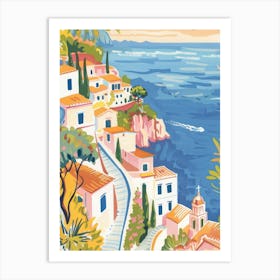 Travel Poster Happy Places Amalfi Coast 8 Art Print