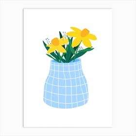 Daffodil Flower Vase Art Print