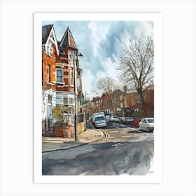 Bexley London Borough   Street Watercolour 3 Art Print